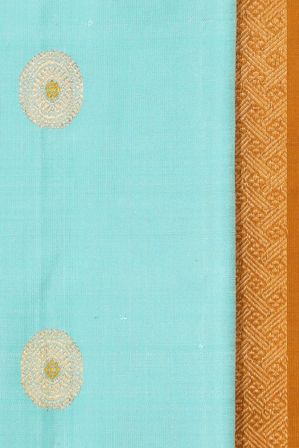 Image of Gadwal Silk Turquoise Blue Saree